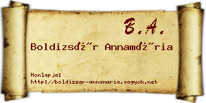 Boldizsár Annamária névjegykártya