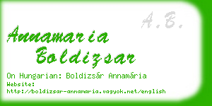 annamaria boldizsar business card