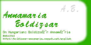 annamaria boldizsar business card